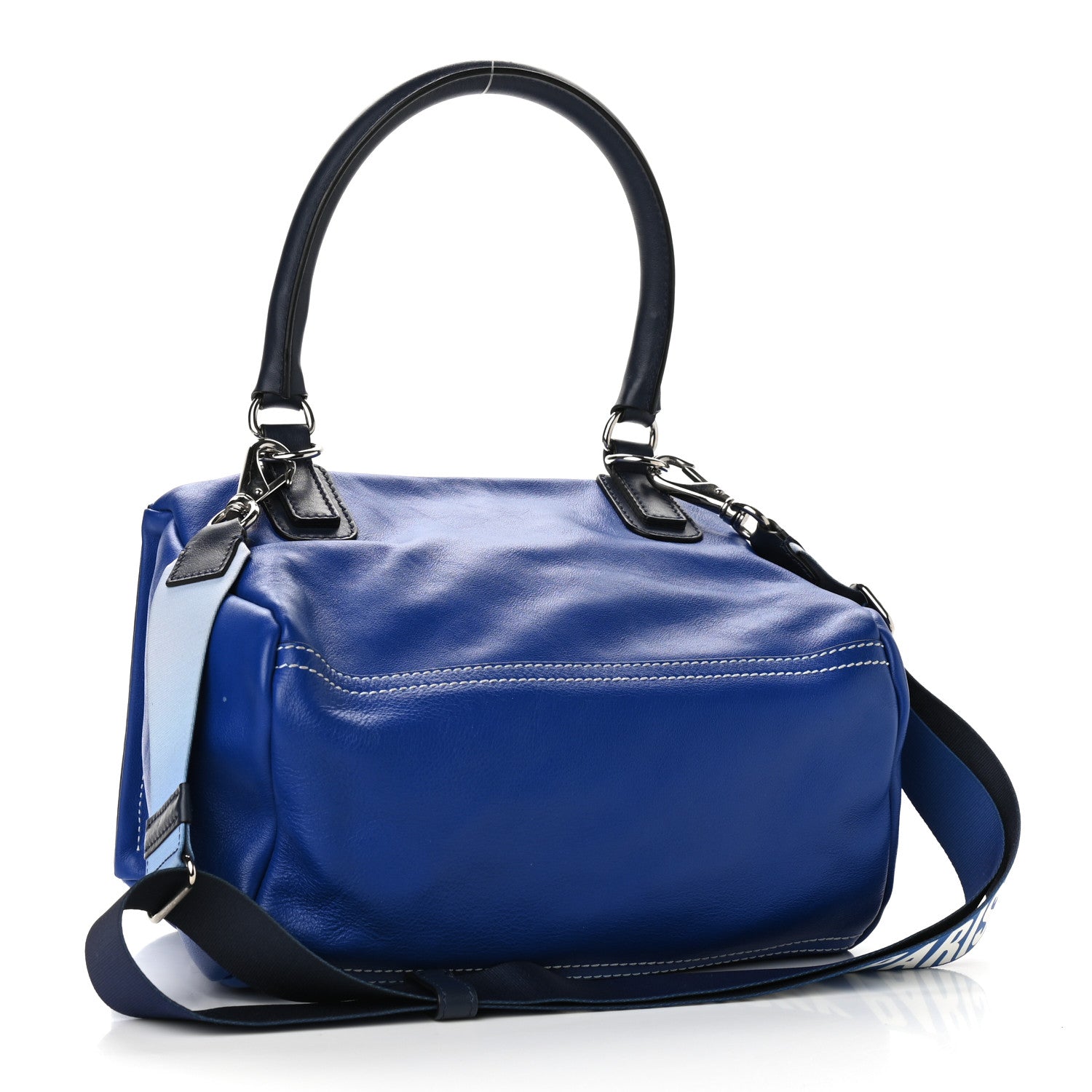Givenchy Calfskin Small Pandora Logo Strap Blue 2 of 10