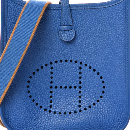 Hermes Taurillon Clemence Amazone Evelyne TPM Bleu Zellige 12 of 13
