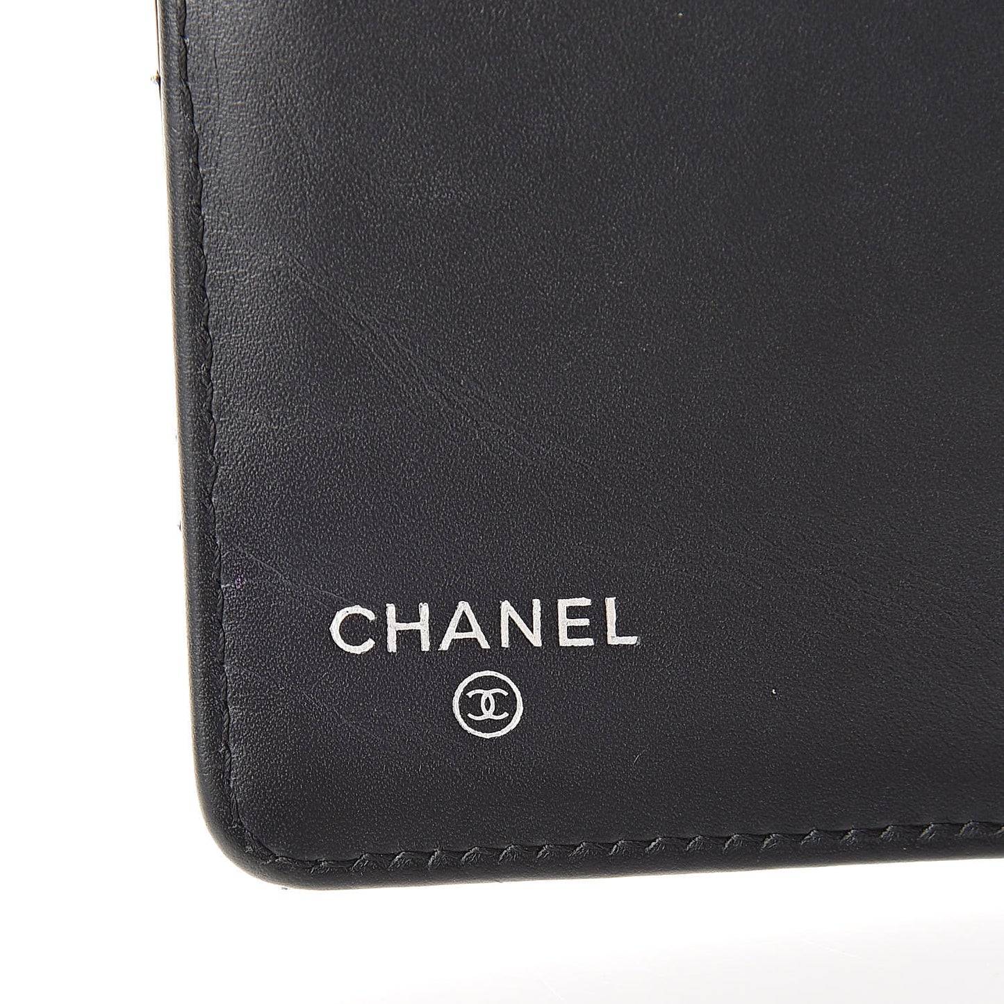Patent Calfskin Quilted Yen Wallet Black