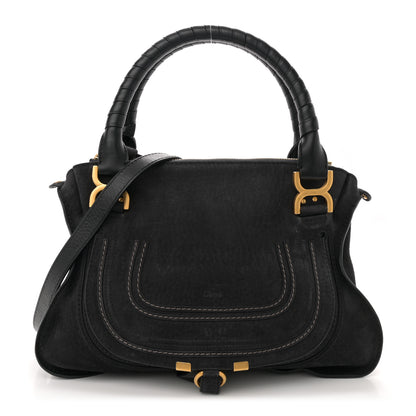 Chloe Nubuck Calfskin Medium Marcie Satchel Black 1 of 13