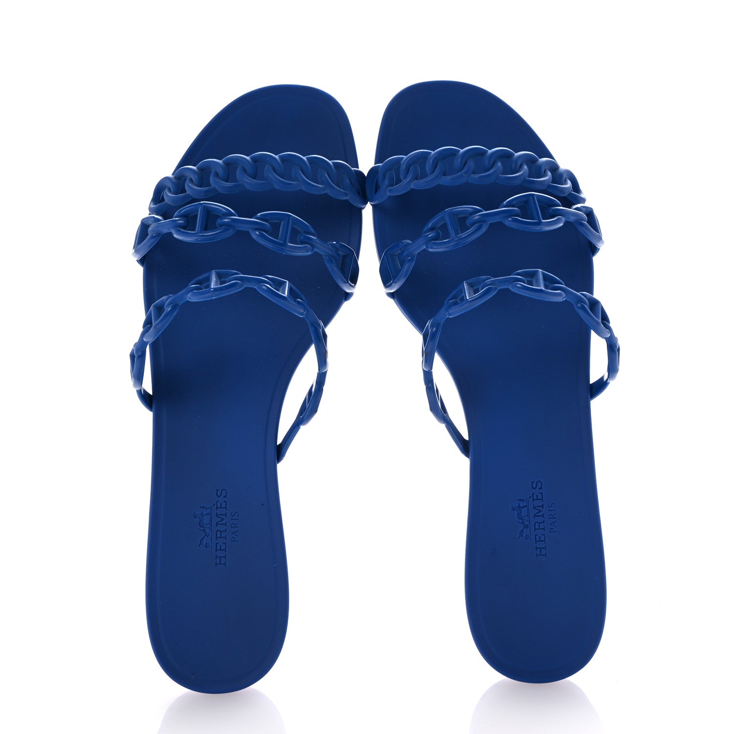 Hermes Rubber Chaine d'Ancre Rivage Sandals 37 Bleu Smalt 2 of 9