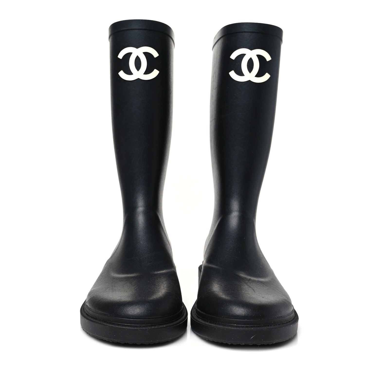 Chanel Caoutchouk CC High Boots 40 Black 3 of 9
