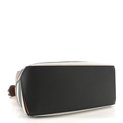 Loewe Calfskin Marine Stripe Small Puzzle Bag Tan Black White 4 of 10