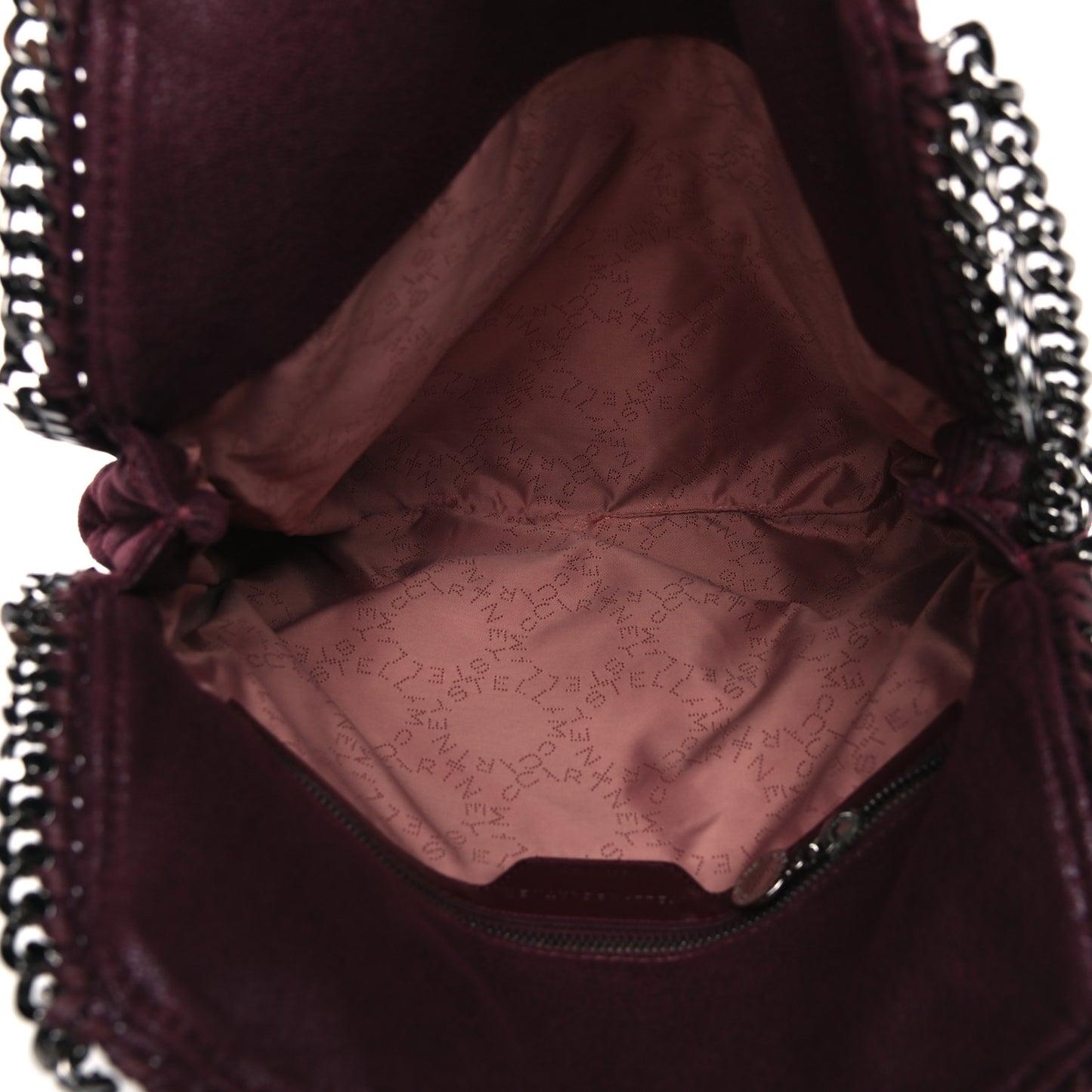 Shaggy Deer Quilted Small Falabella Tote Burgundy
