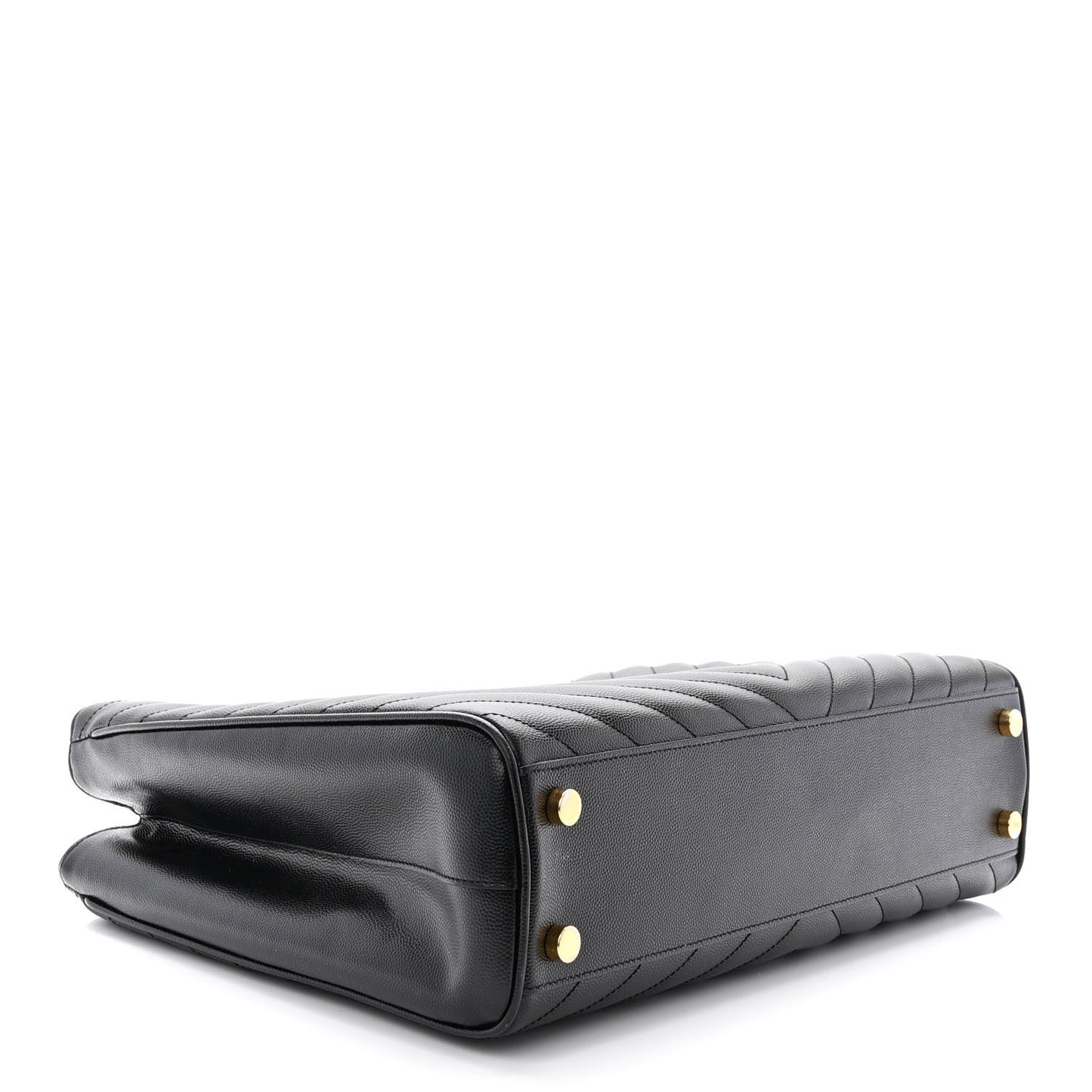 Grain De Poudre Matelasse Chevron Monogram Shopping Bag Black