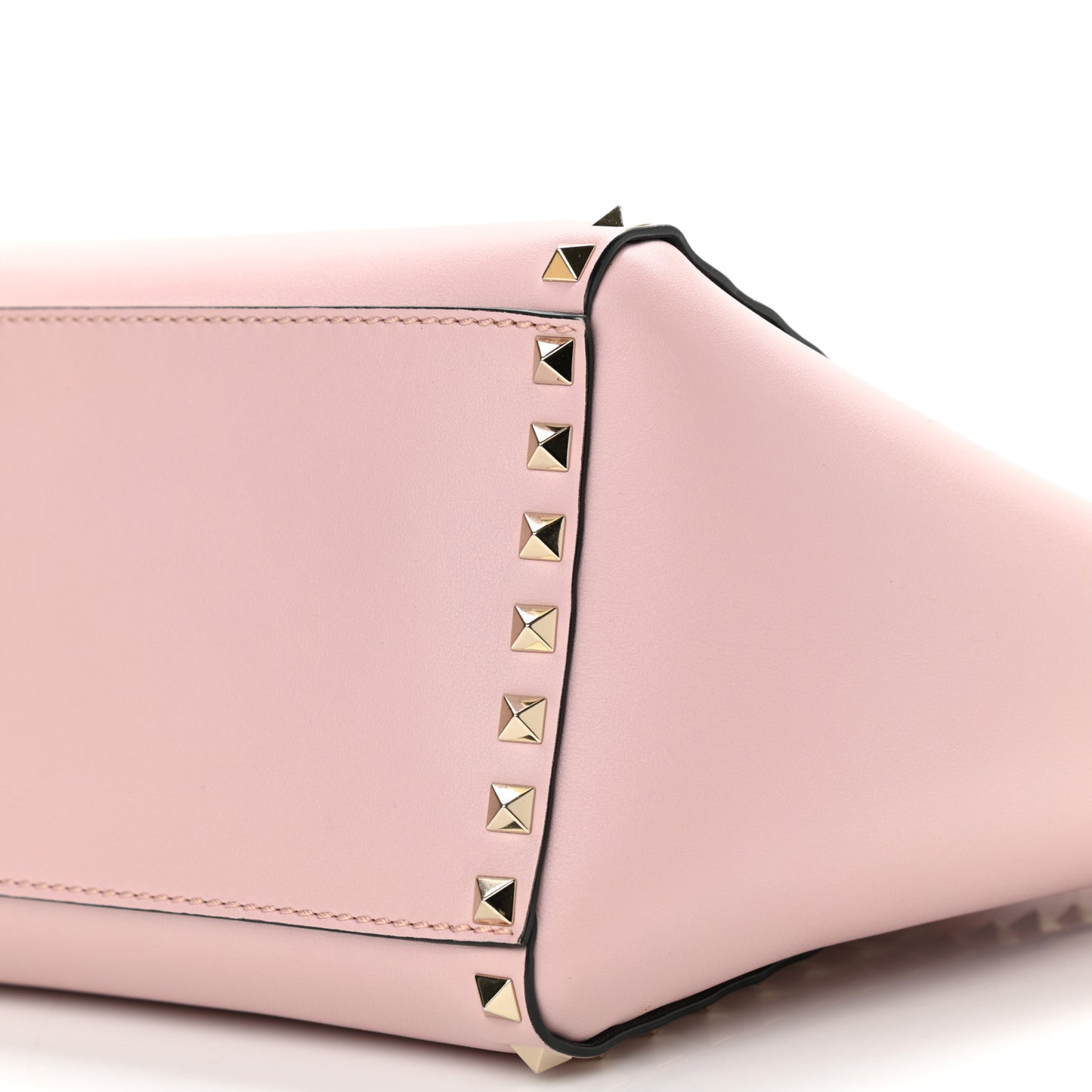 Vitello Small Rockstud Double Handle Tote Water Rose