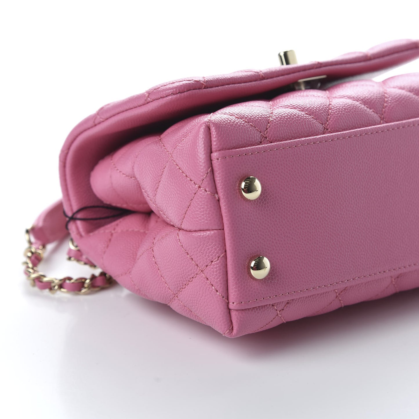 Caviar Quilted Lizard Embossed Extra Mini Coco Handle Flap Pink