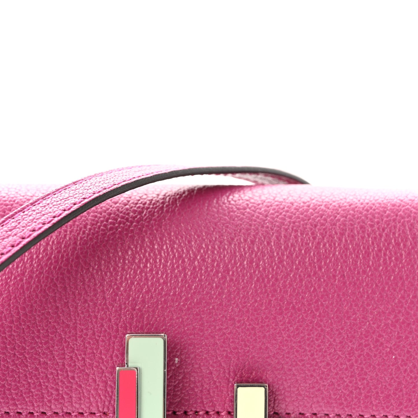 Chevre Mysore Enamel Mini Cinhetic Wallet  Rose Pourpre