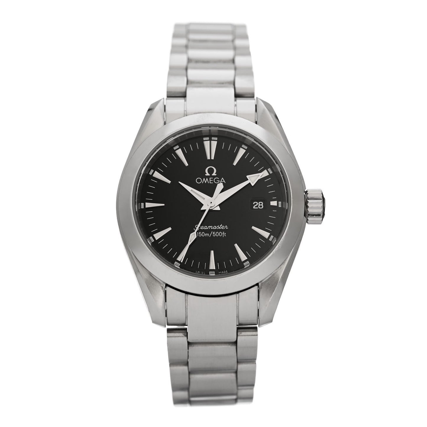 Stainless Steel 29mm Seamaster Aqua Terra 150M Quartz Watch Black 2577.50.00