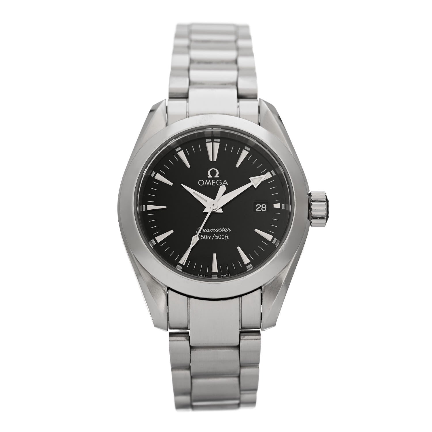 Omega Stainless Steel 29mm Seamaster Aqua Terra 150M Quartz Watch Black 2577.50.00 1 of 5