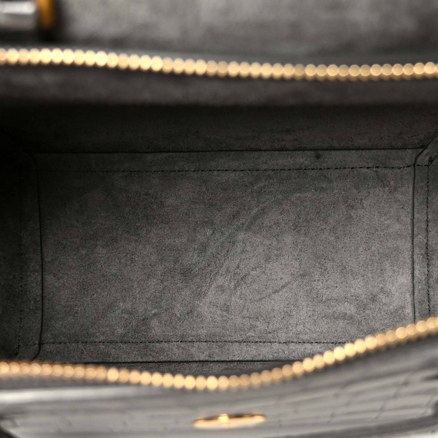 Calfskin Crocodile Embossed Nano Belt Bag Grey
