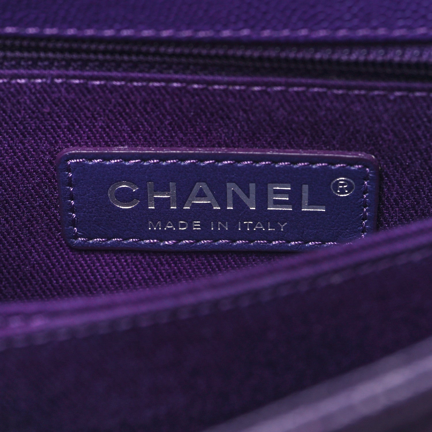 Chanel Caviar Chevron Quilted Mini Coco Handle Flap Purple 6 of 10
