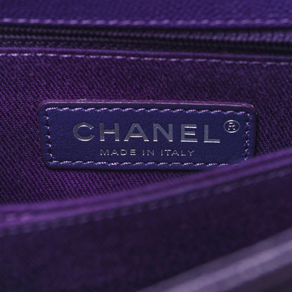 Chanel Caviar Chevron Quilted Mini Coco Handle Flap Purple 6 of 10
