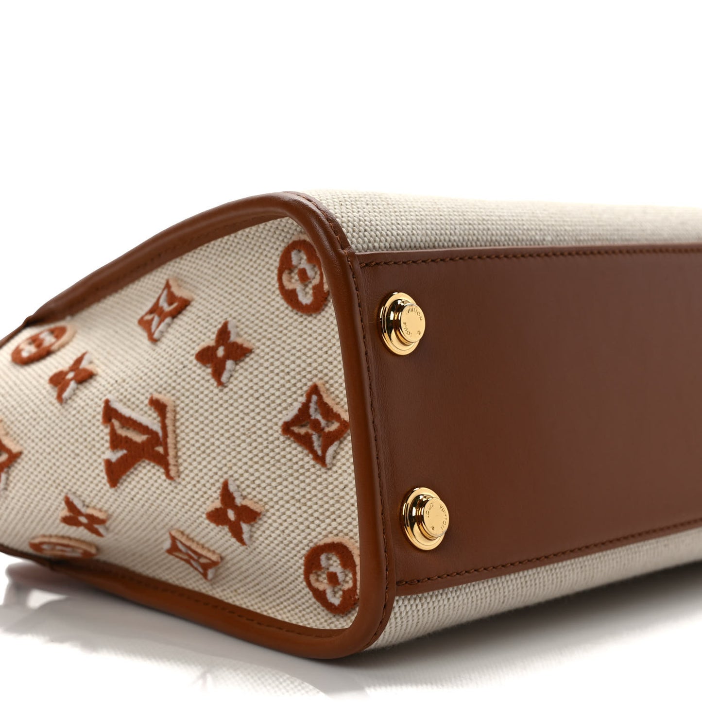 Canvas Calfskin Monogram On My Side PM Caramel Tan
