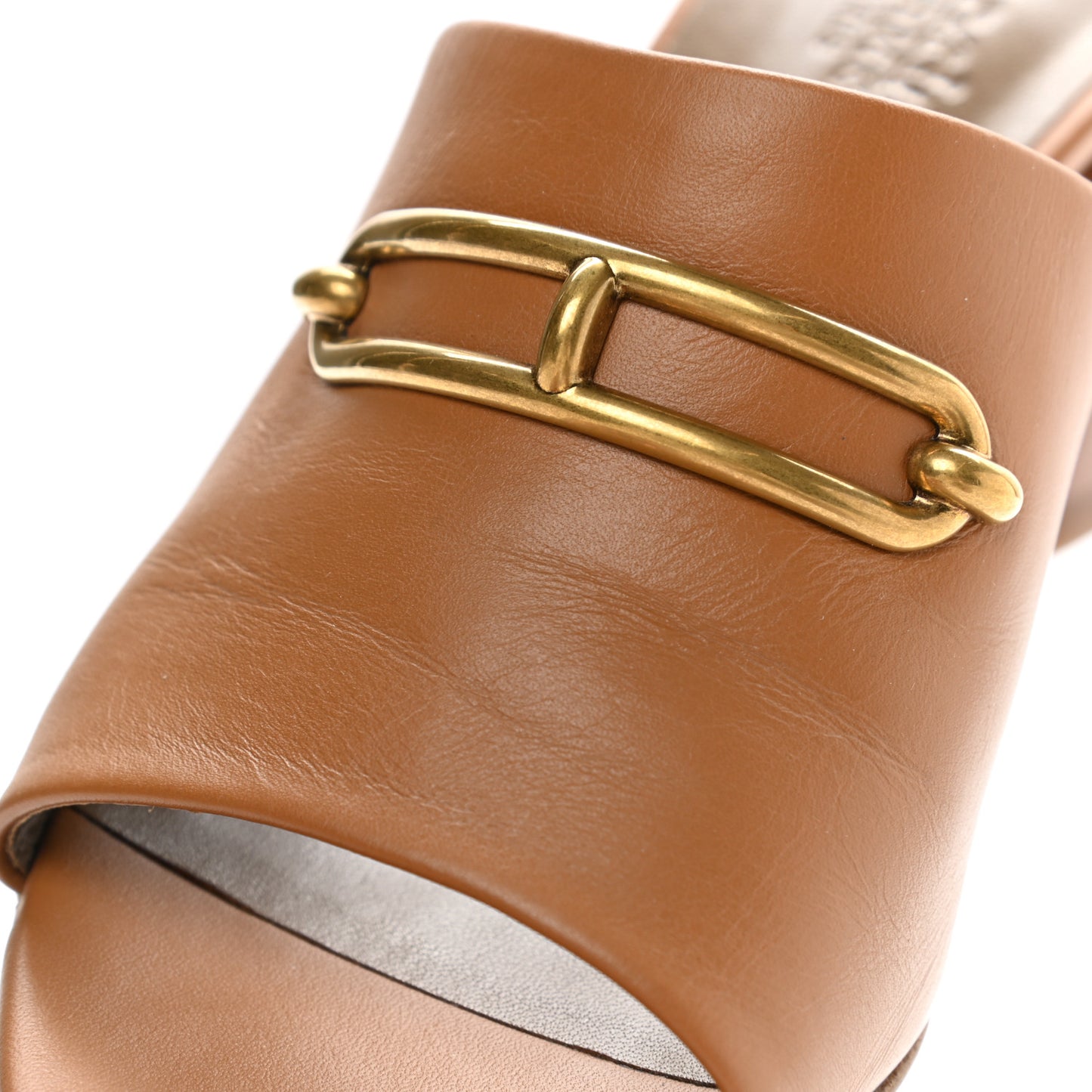 Calfskin Camilla Mules 38 Beige Dore