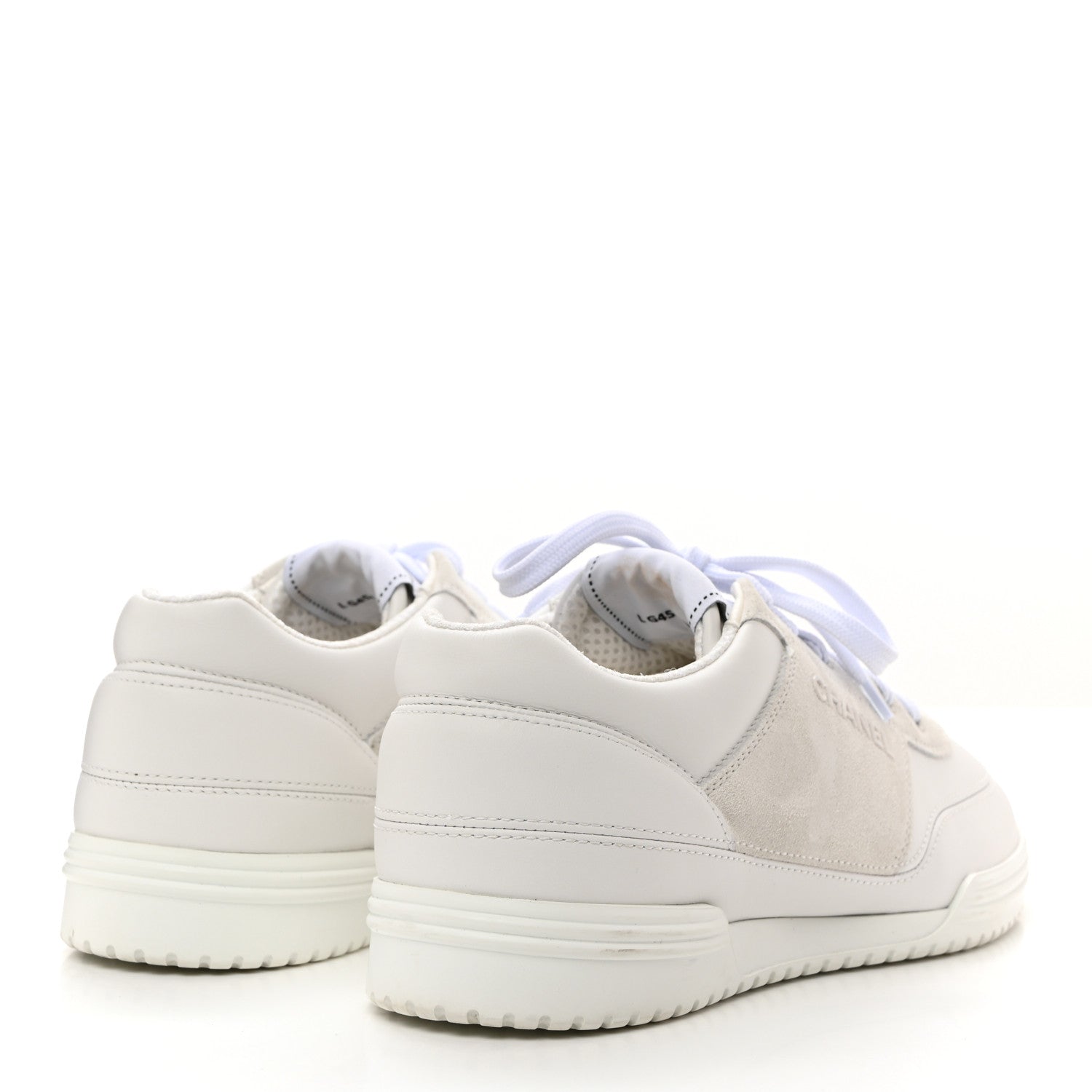 Chanel Calfskin Suede Coco Mark Logo Womens Sneakers 39 White 5 of 10