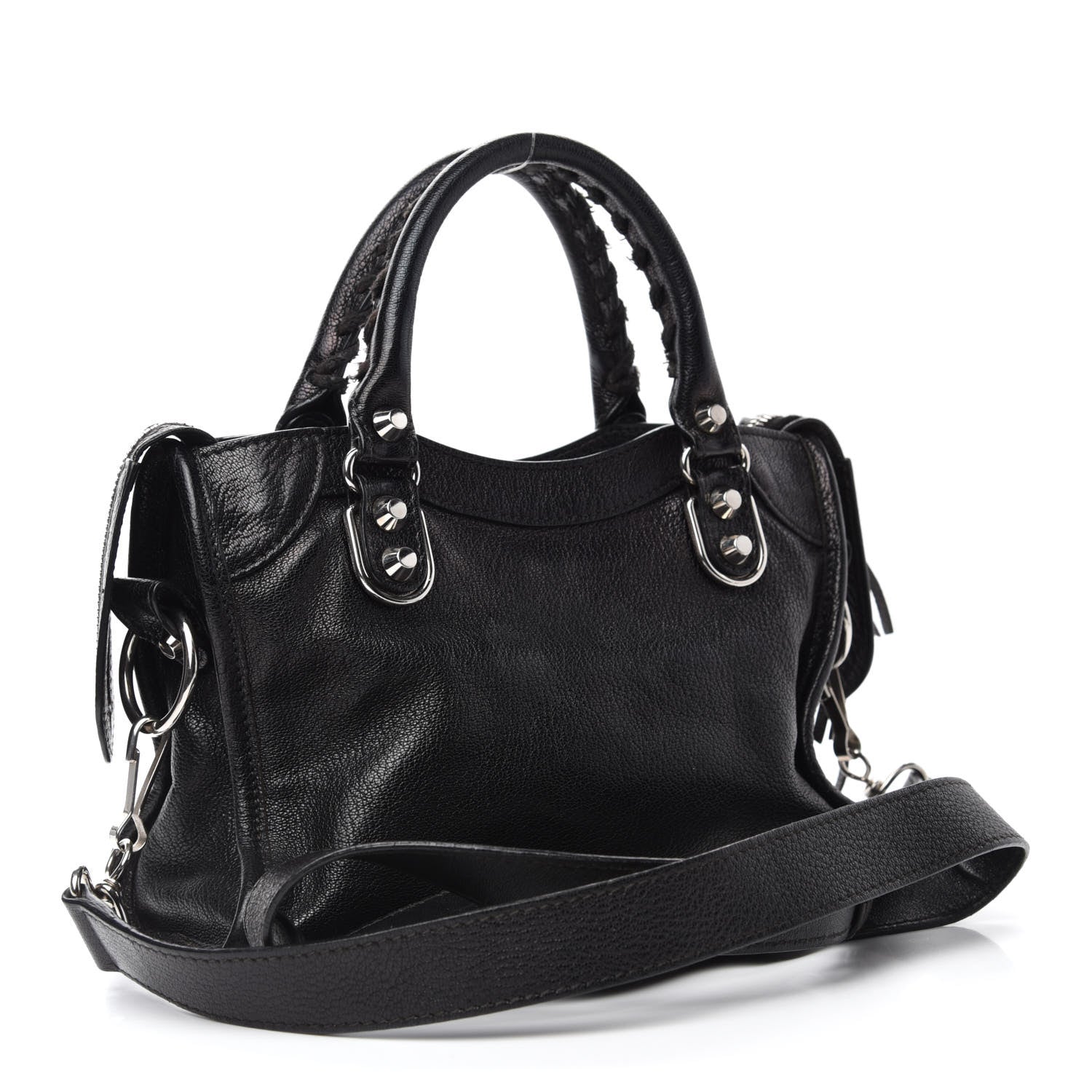 Balenciaga Chevre Silver Metallic Edge Hardware Mini City Black 3 of 15