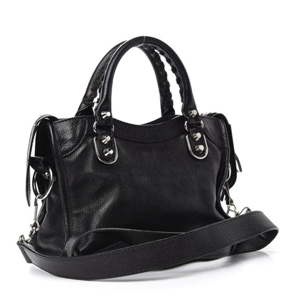 Balenciaga Chevre Silver Metallic Edge Hardware Mini City Black 3 of 15