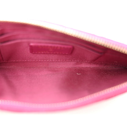 Chanel Lambskin Camellia Embossed Classic Zip Pouch Pink 5 of 12