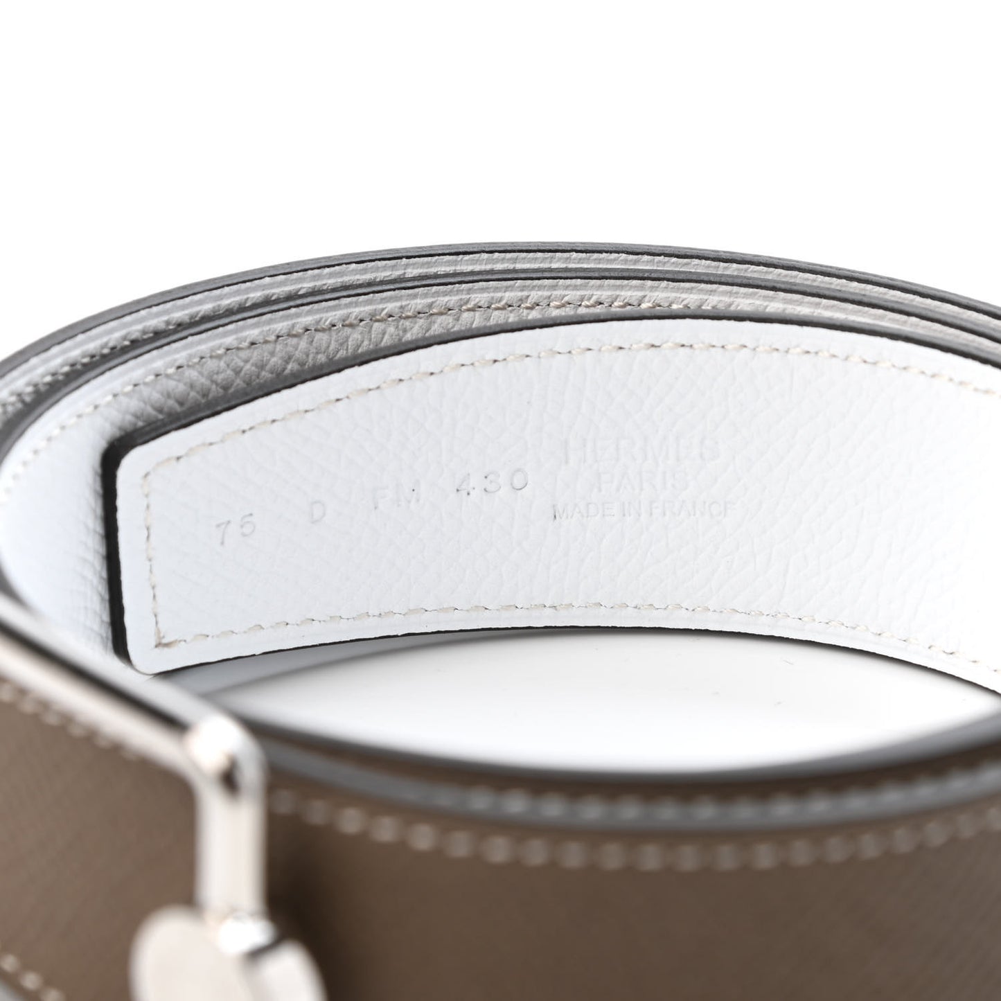 Epsom 38mm Oscar Belt 75 Etoupe White