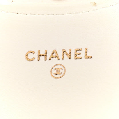 Chanel Lambskin Enamel Quilted Mini Chain Belt Bag White 6 of 19