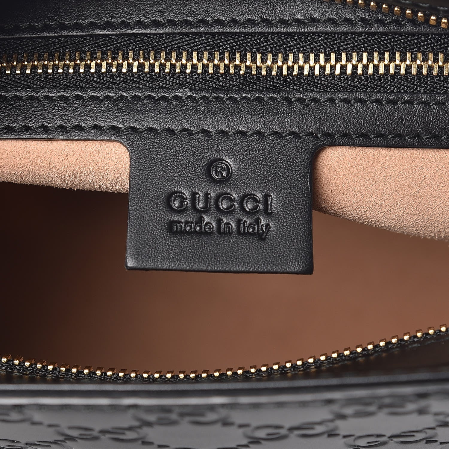 Gucci Guccissima Small Zippered Bucket Tote Black 7 of 16