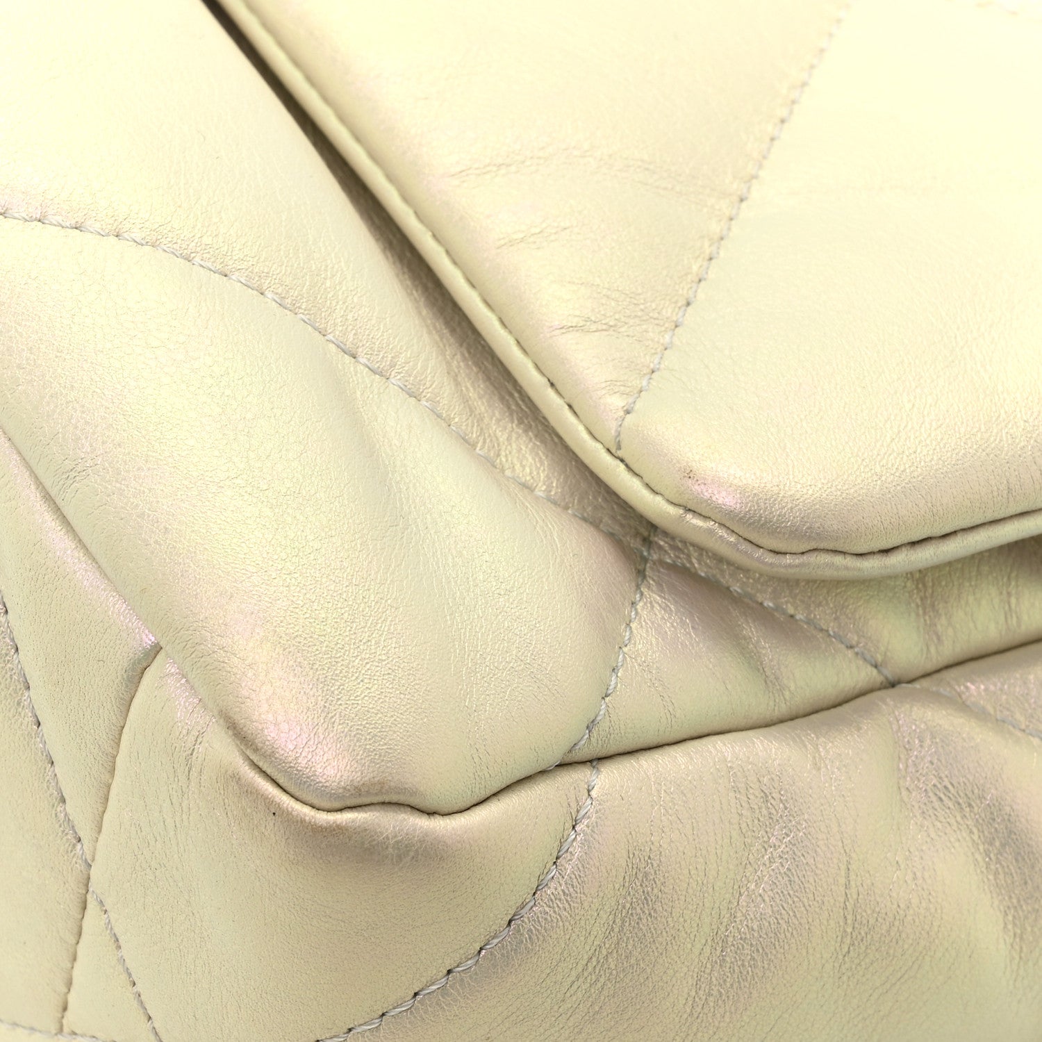 Chanel Iridescent Calfskin Quilted Medium Chanel 19 Flap White 13 of 14
