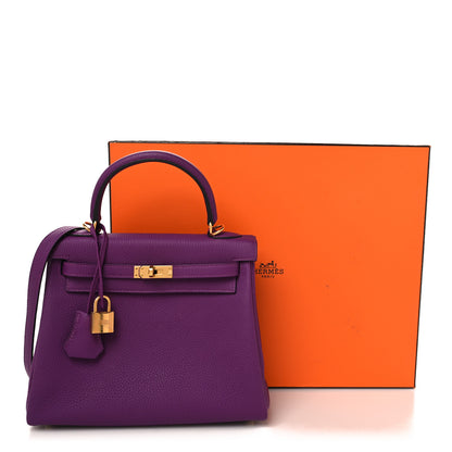 Hermes Togo Horseshoe Kelly Retourne 25 Anemone 13 of 13