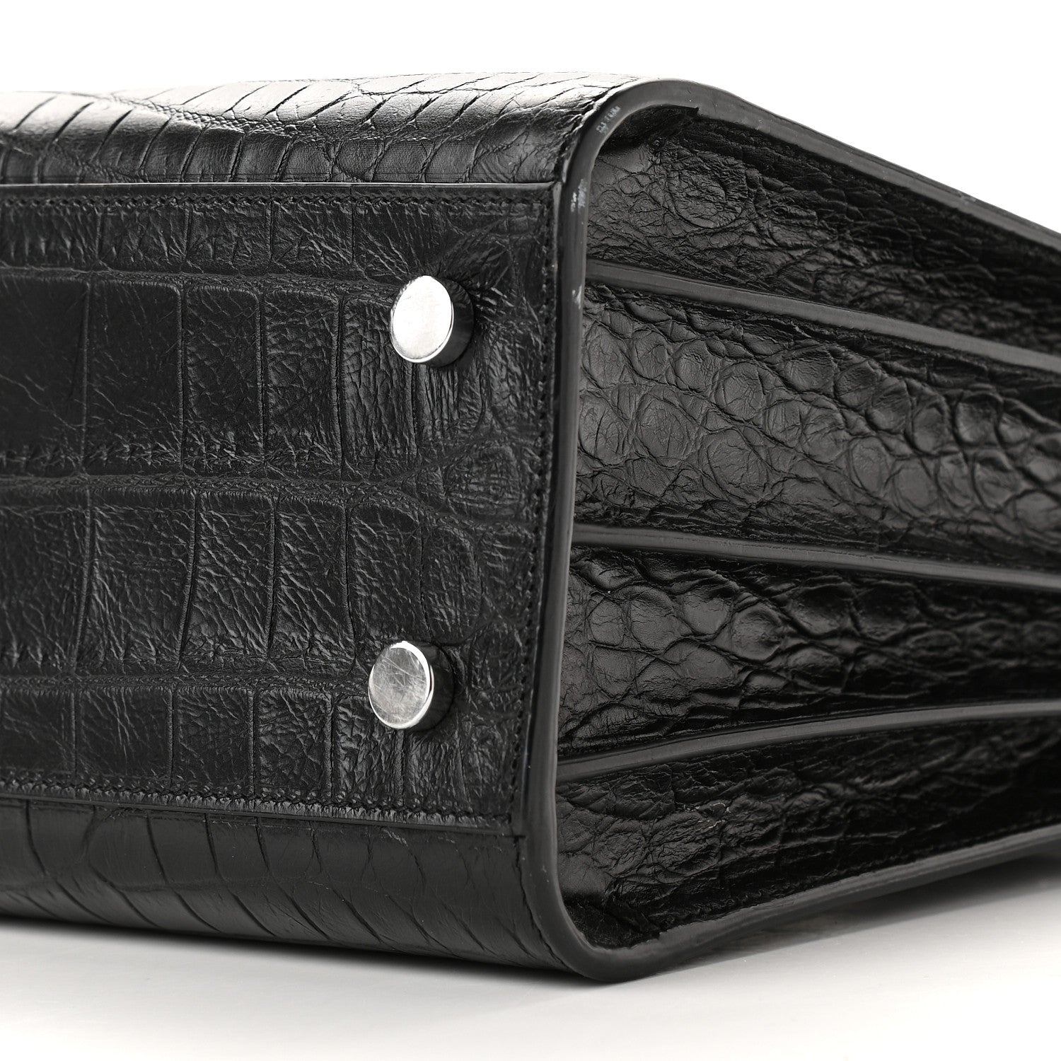 Saint Laurent Calfskin Crocodile Embossed Baby Sac De Jour Black 8 of 8