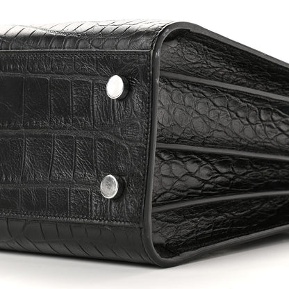 Saint Laurent Calfskin Crocodile Embossed Baby Sac De Jour Black 8 of 8