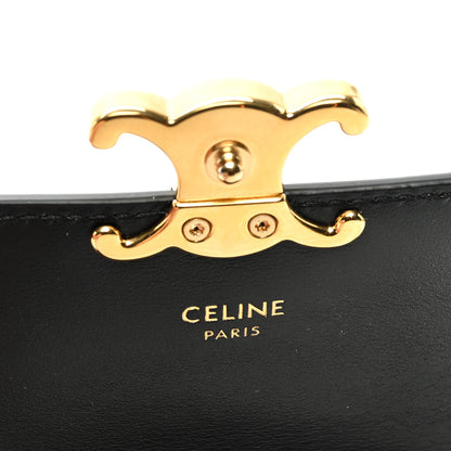 Celine Shiny Calfskin Triomphe Flap Card Holder Black 6 of 6