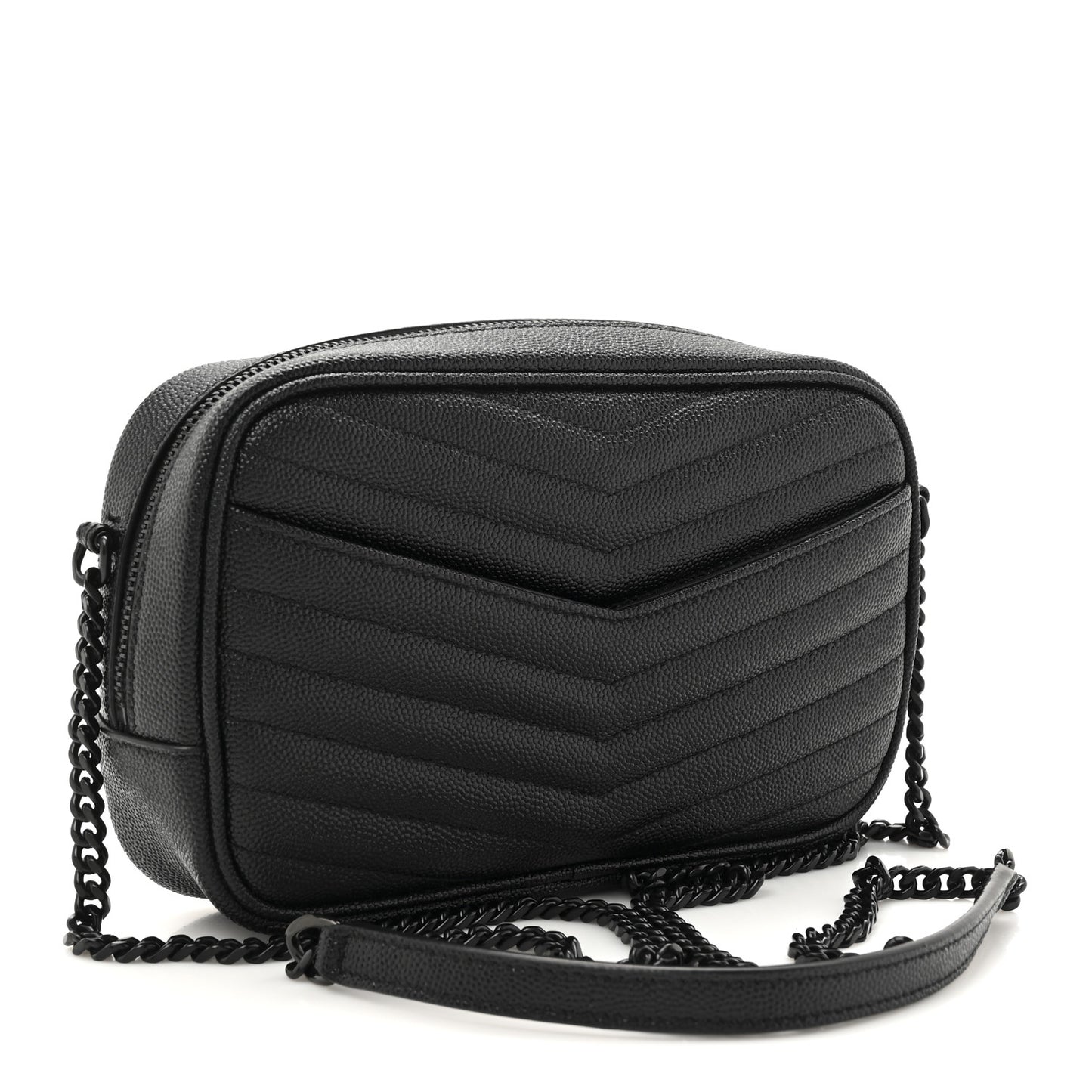 Grain De Poudre Matelasse Monochrome Monogram Mini Lou Camera Bag Black