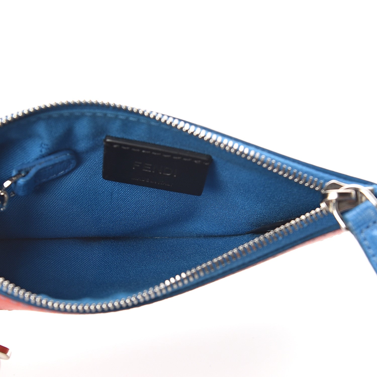 Fendi Vitello Elite Crystal Eye Monster Coin Pouch Key Case Royal Blue Papavero Multicolor 4 of 5