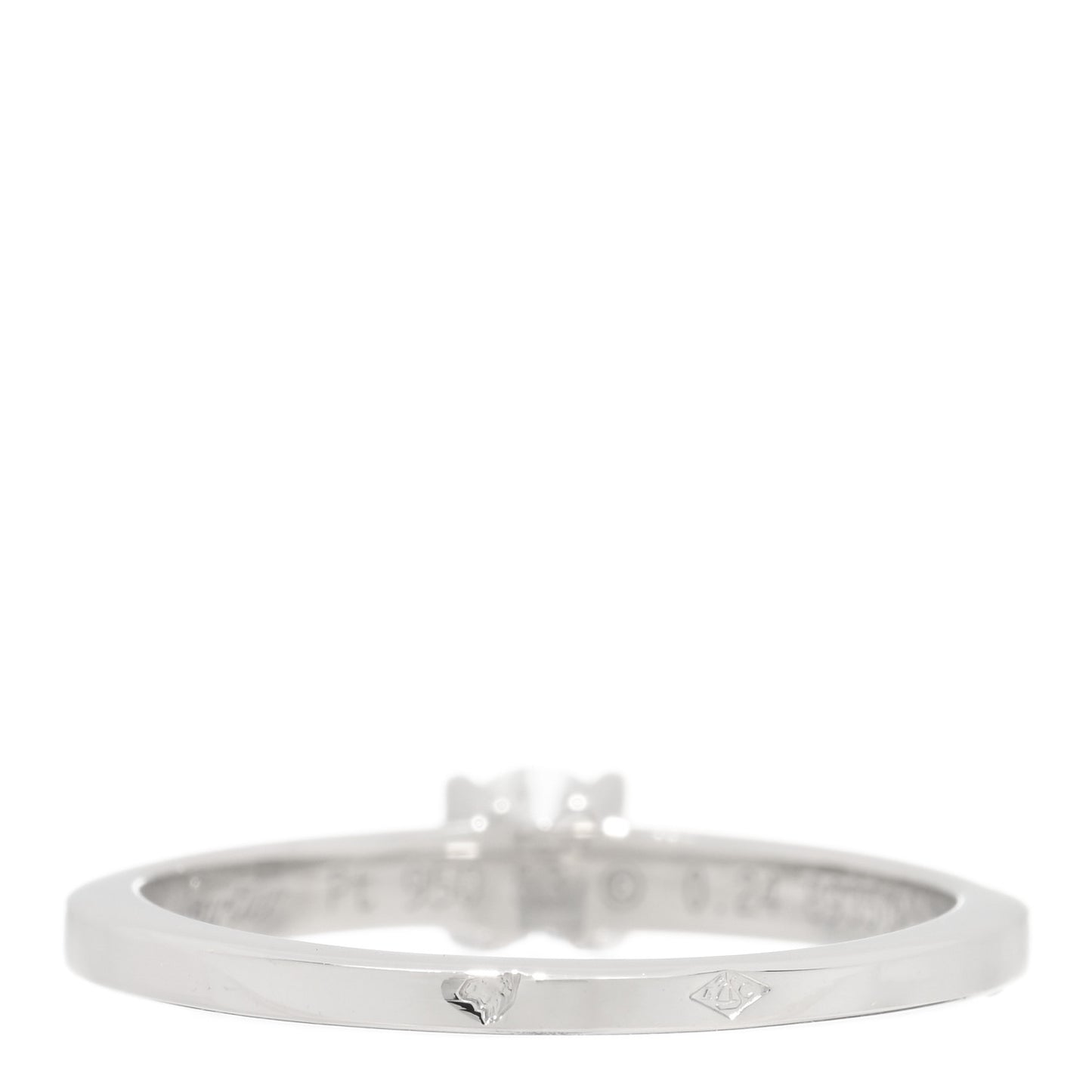 Platinum .24ct Diamond Solitaire Engagement Ring 53 6.5