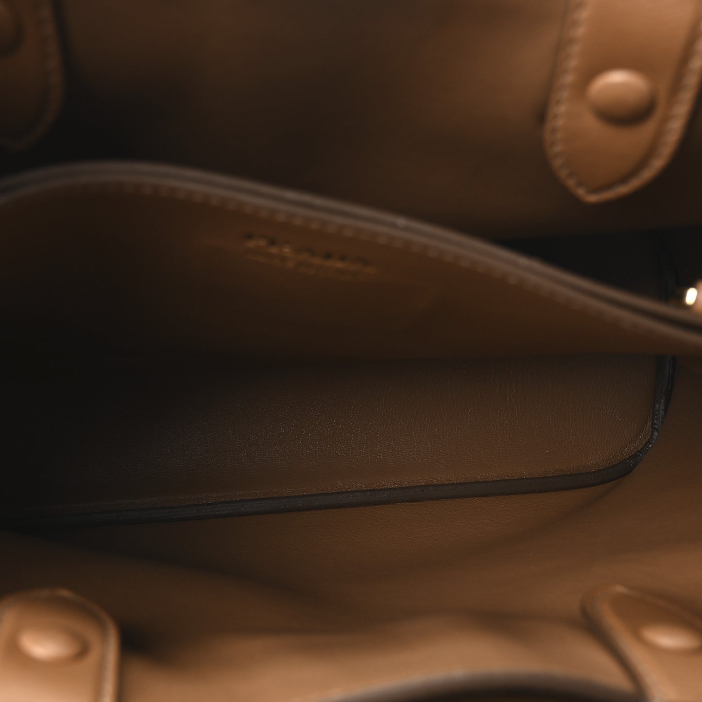 Soft Grained Calfskin Vitello Daino Small Buckle Bag Caramello