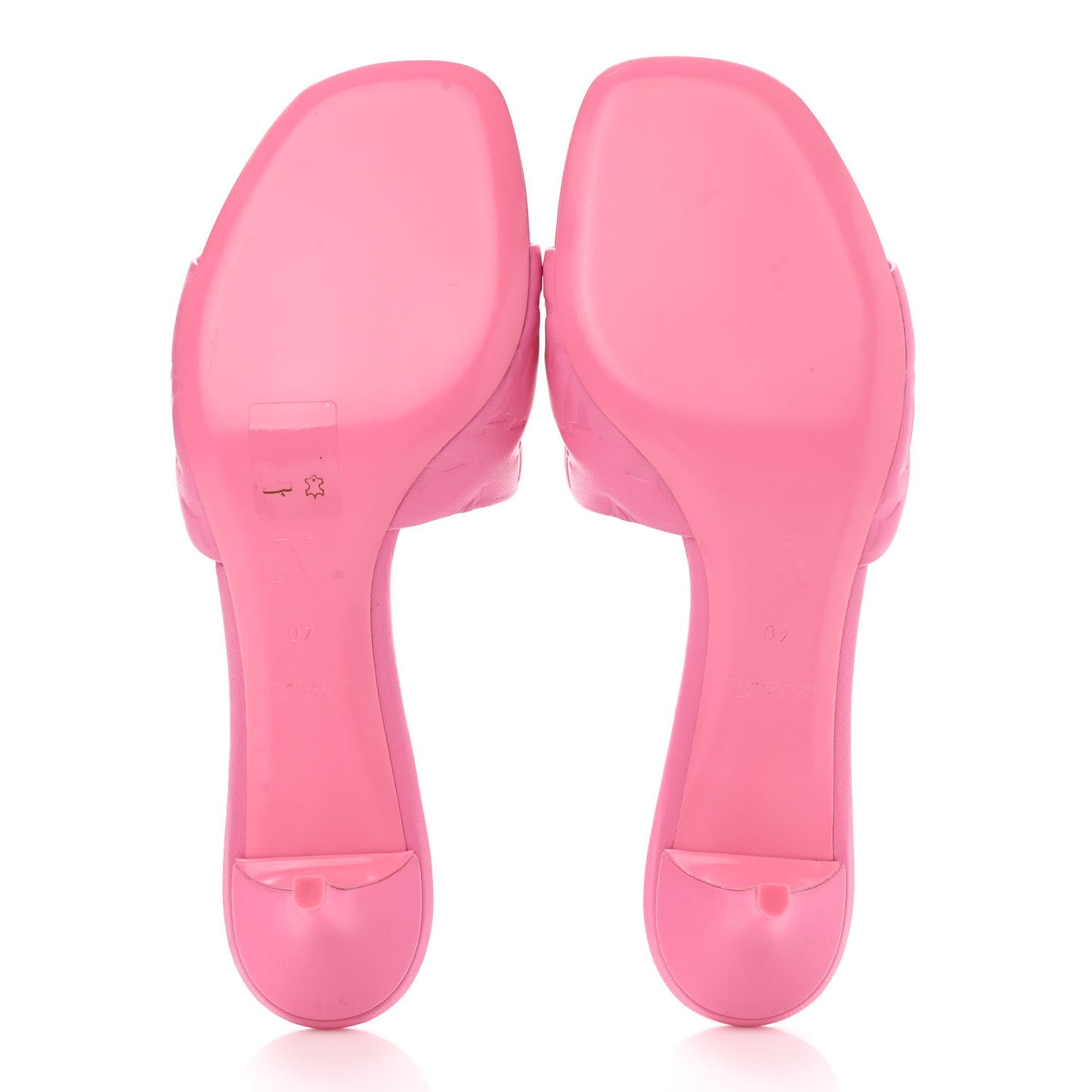 Lambskin Embossed Monogram Revival Mid Heel Mules 40 Rose Pop