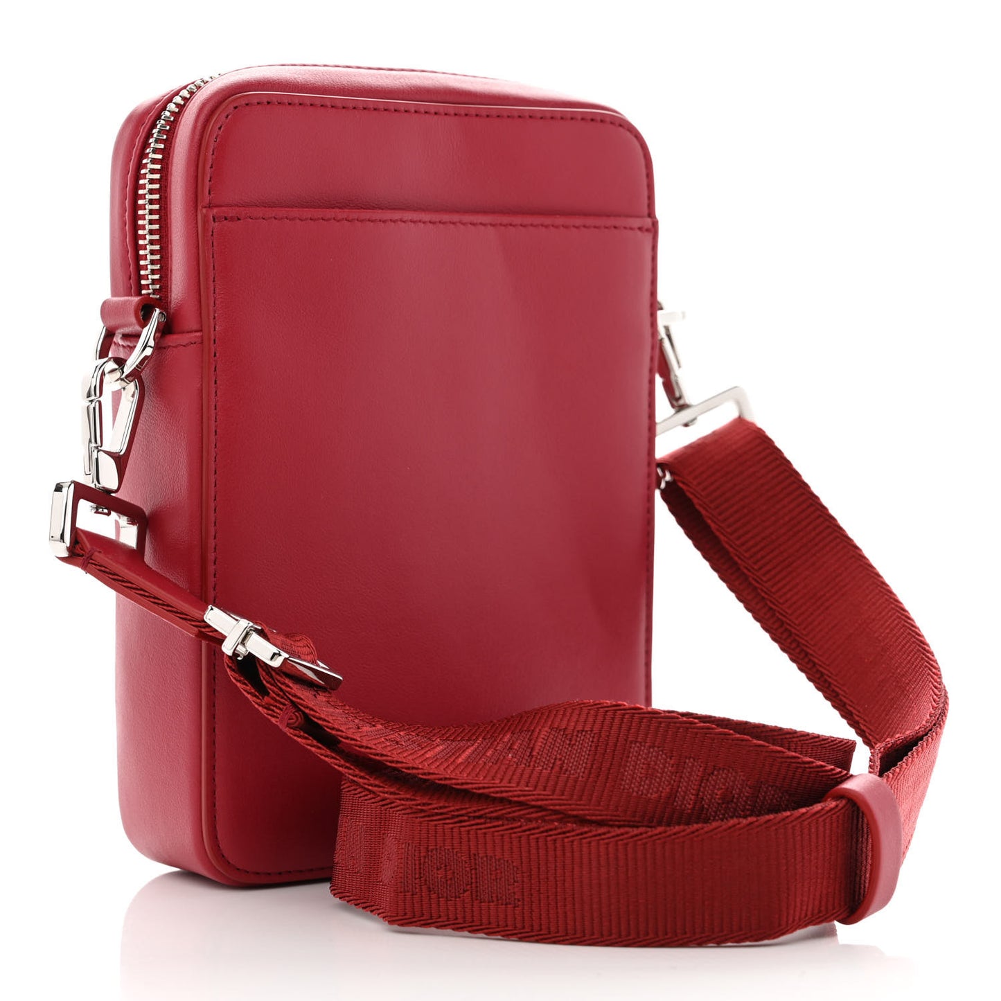 Calfskin Oblique Galaxy Perforated World Tour Messenger Pouch Red White