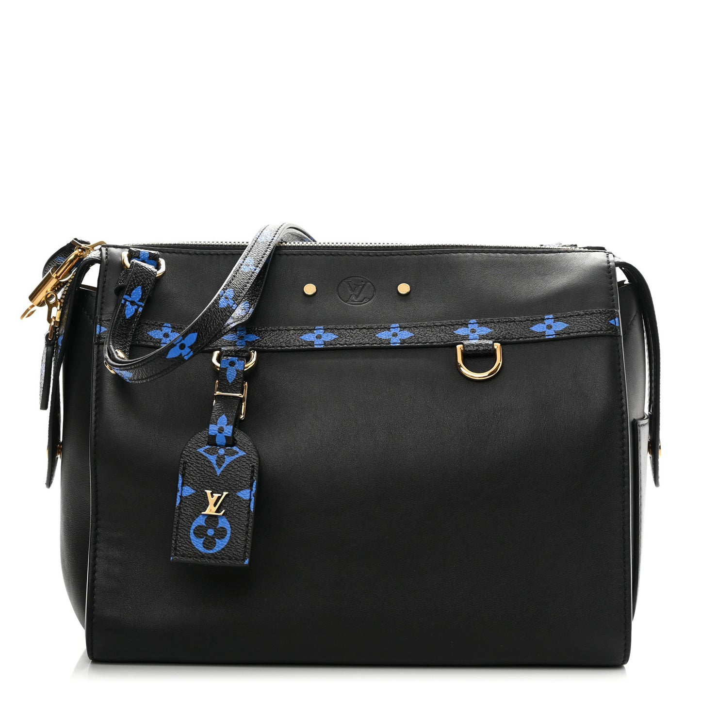 Smooth Calfskin Colored Monogram Speedy Amazon MM Blue Black