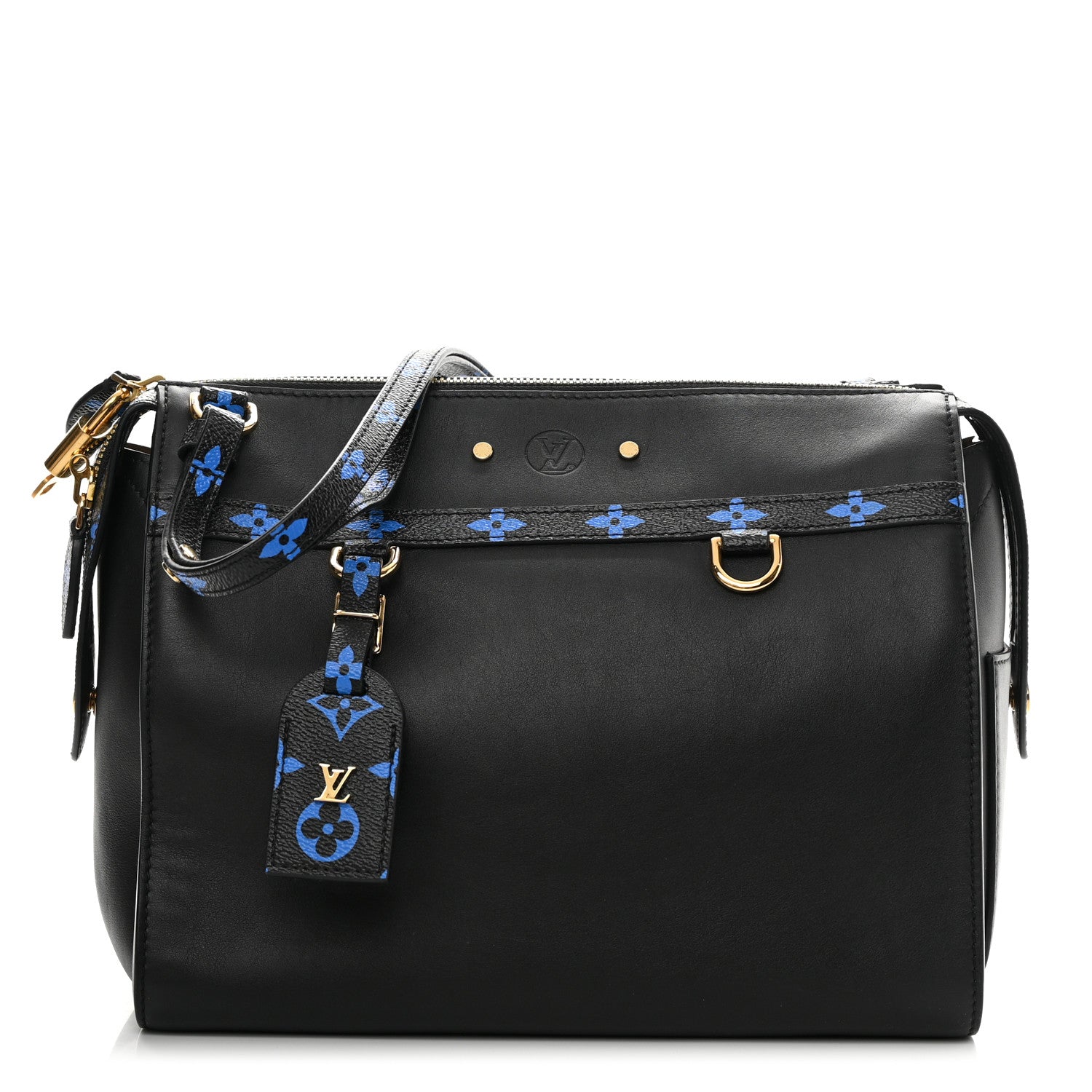 Louis Vuitton Smooth Calfskin Colored Monogram Speedy Amazon MM Blue Black 1 of 15
