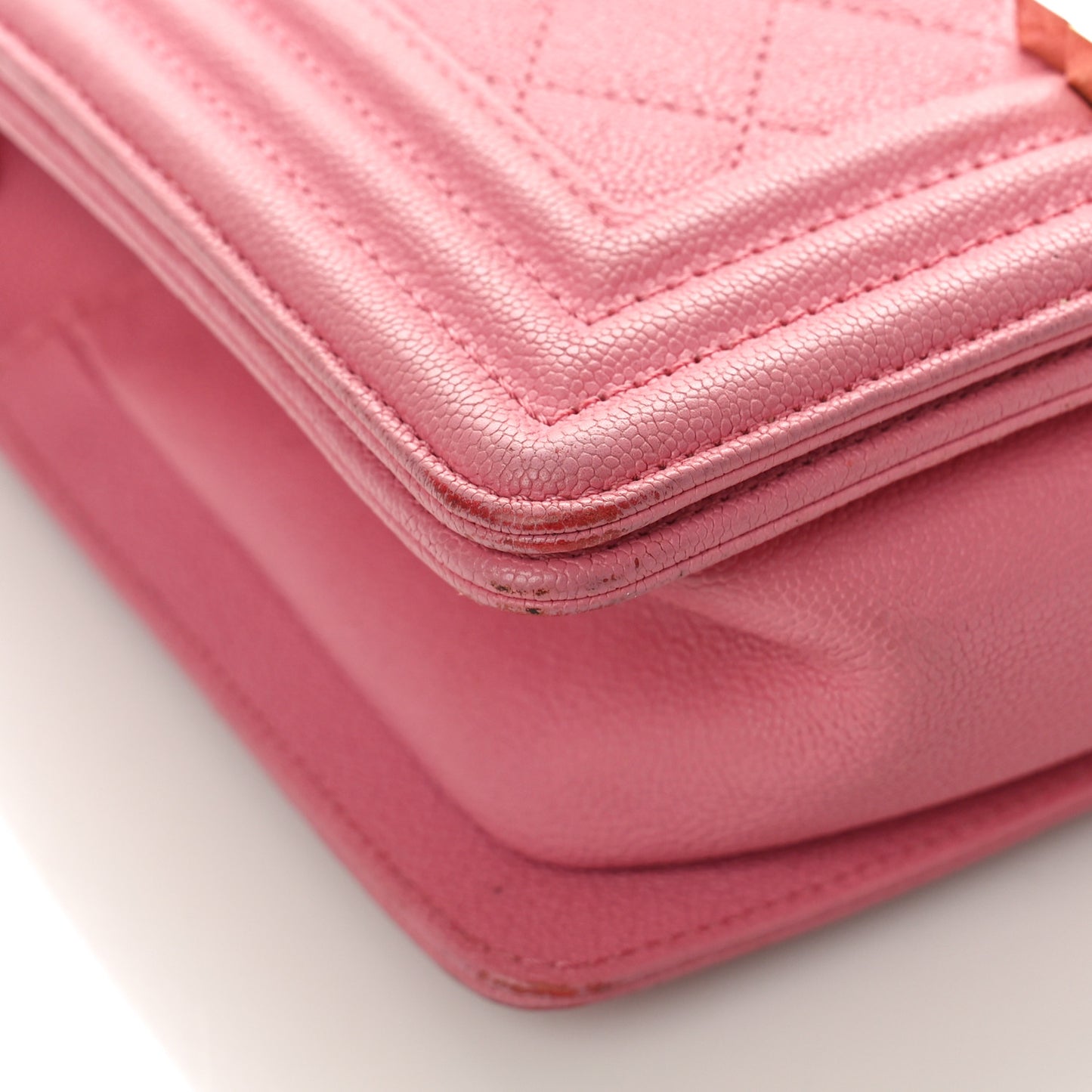 Caviar Quilted Small Boy Flap Pink