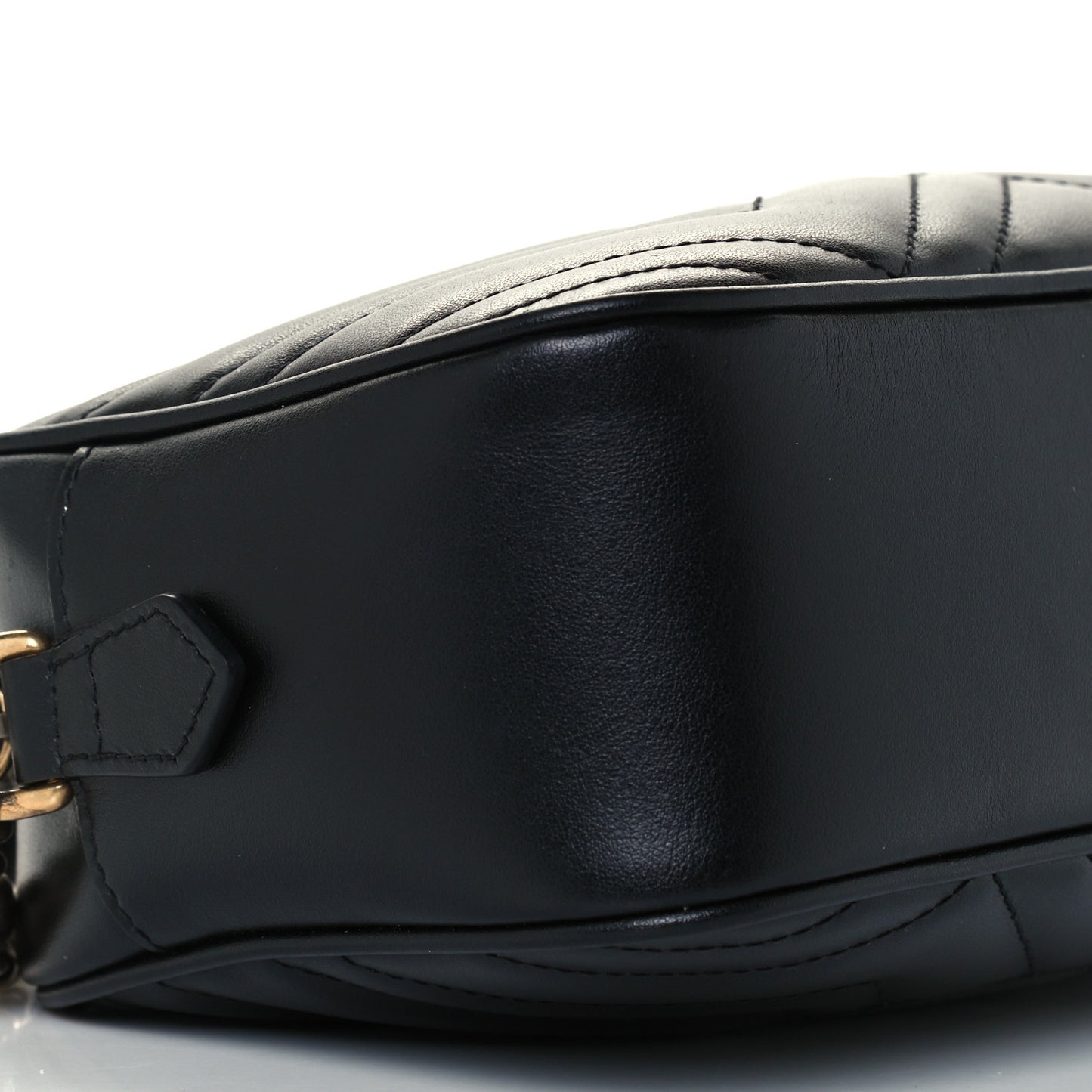 Calfskin Matelasse Small GG Marmont Chain Shoulder Bag Black