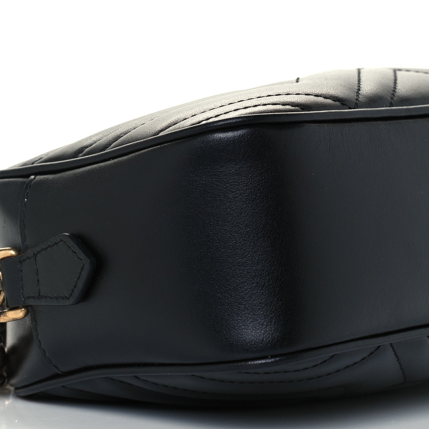 Gucci Calfskin Matelasse Small GG Marmont Chain Shoulder Bag Black 10 of 12