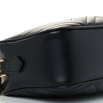 Gucci Calfskin Matelasse Small GG Marmont Chain Shoulder Bag Black 10 of 12