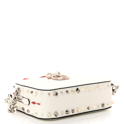 Christian Louboutin Vintage Trashmix Calfskin Spikes Mini Rubylou Crossbody White 4 of 10
