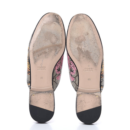 Gucci GG Supreme Monogram Bengal Womens Princetown Slippers 35 Beige Crop Pink 5 of 11