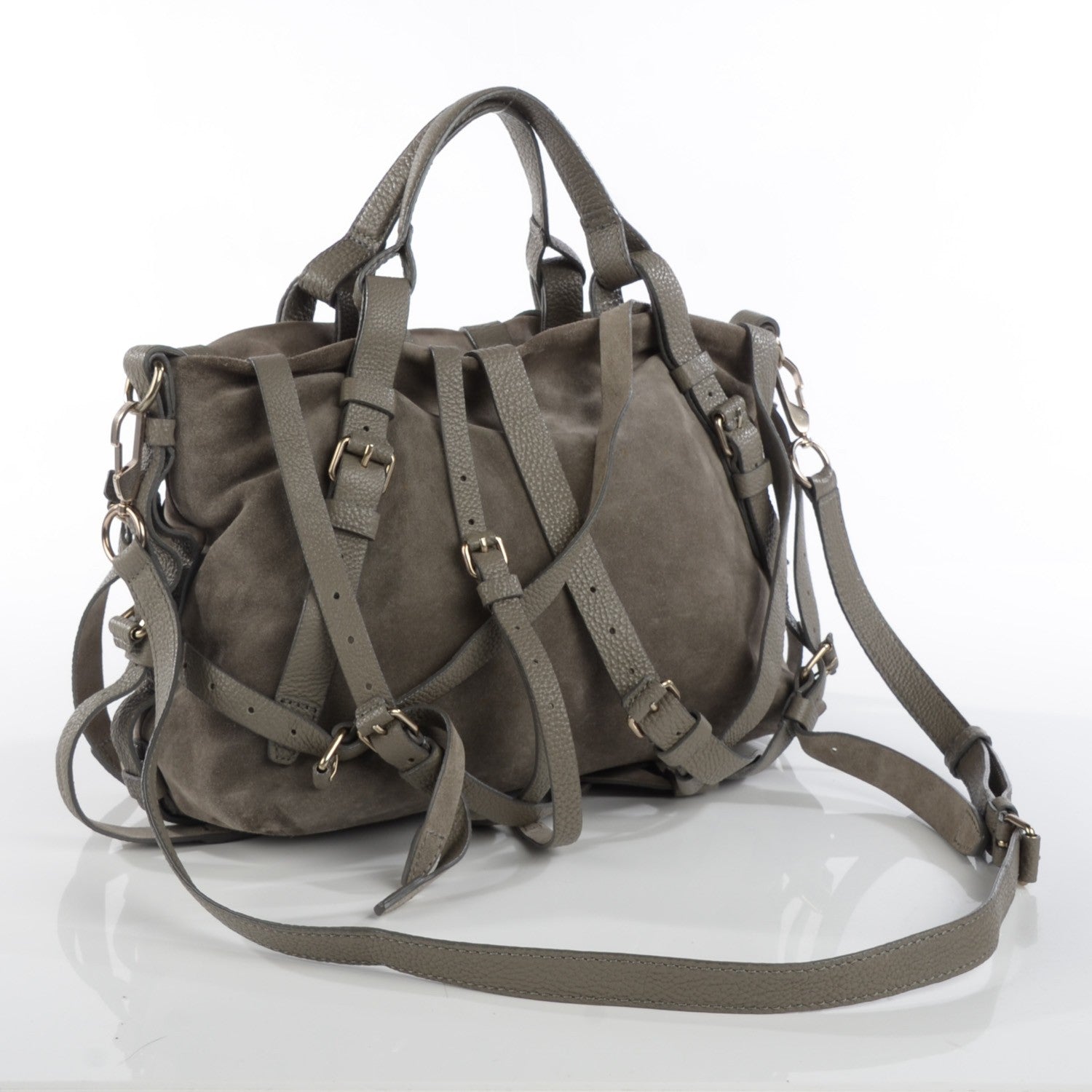 Alexander Wang Suede Kirsten Satchel Grey 3 of 7