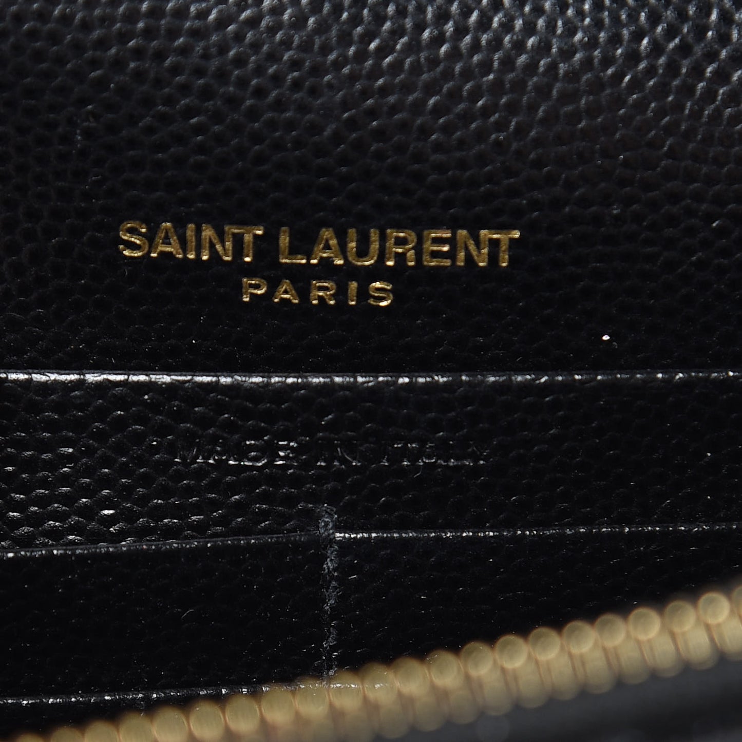 Grain De Poudre Matelasse Chevron Monogram Envelope Chain Wallet Black