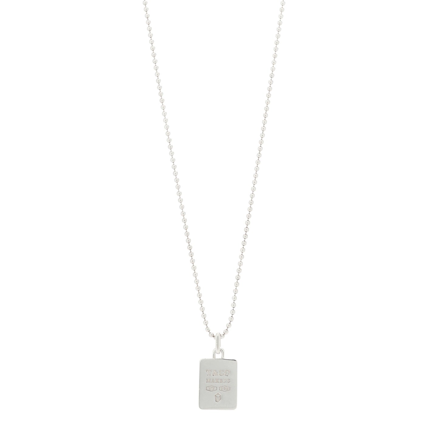 Sterling Silver 1837 Makers Square Pendant Necklace