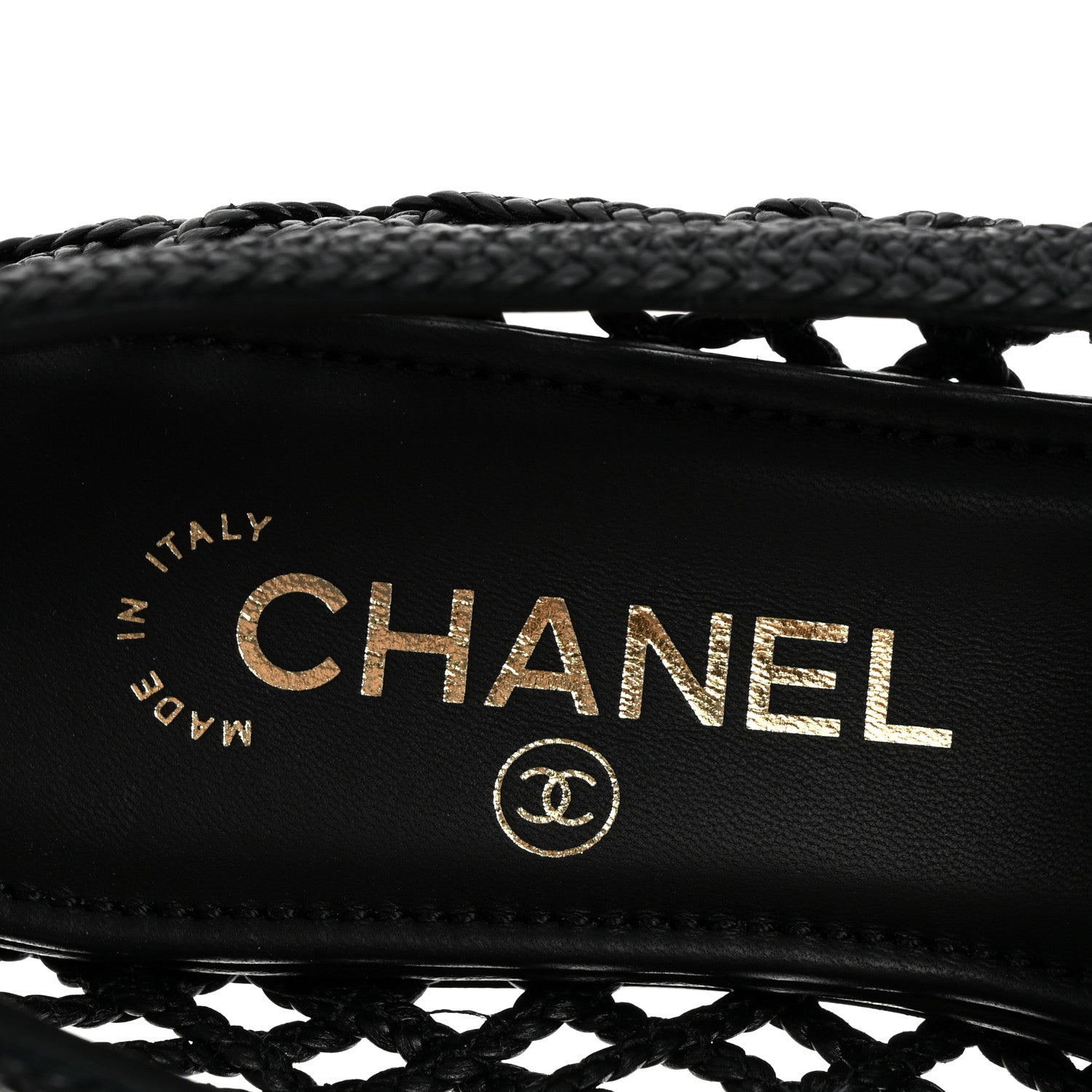 Chanel Braided Lambskin CC Mocassin Loafers 39 Black 8 of 9