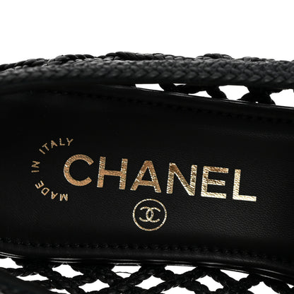 Chanel Braided Lambskin CC Mocassin Loafers 39 Black 8 of 9